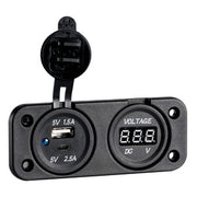 Digital recess voltmeter + double USB A-C