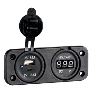 Digital recess voltmeter + double USB A-C