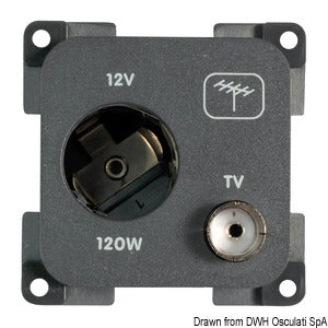 TV-antenna socket dark grey