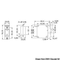 Flush mount lever switch vertical mounting 50 A
