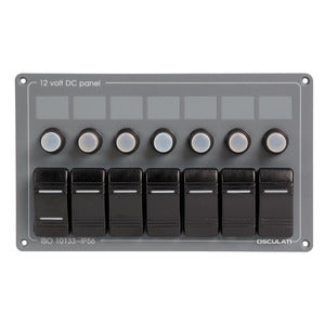 Horizontal electric panel w/7 switches