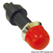 Watertight brass push button red