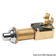 Push button chromed brass 15 x 25 mm