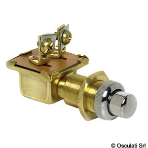 Watertight push button chromed brass 15 x 25 mm