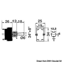 Toggle switch (ON)-OFF 2 terminals