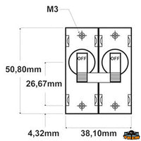 A-series AC-DC dual poles toggle circuit breakers black lever model 7241B - Model 7241B - Max power 50A - Screw center distance 42.16 mm [L0750522]