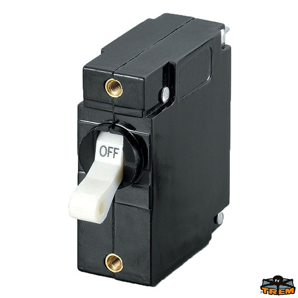 AC≈DC single pole toggle circuit breakers white lever 25A - Model 7218B ...