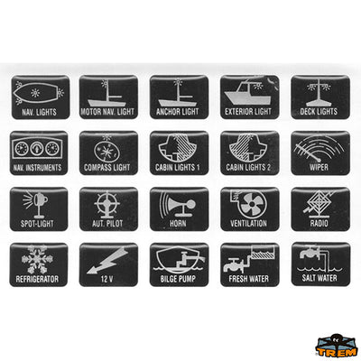 Self-adhesive code of electrical signals for boats Trem D1500020