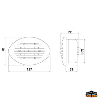 Recessed electric horn 12V 5A - Volts 12 - Amp 5 - Power dB 105 - Color White 9003 [L0212105]