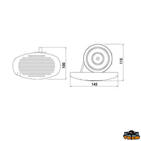 Recessed electric horn 130 dB - Volts 12 - Amp 8 - Power dB 130 - Recessed mm96x60 [L0274130]