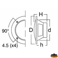Pair of watertight loudspeackers Black colour 4" h35 mm. - 2WAY WATERPROOF STEREO SPEAKERS 4” - VOICE COIL 0,75” - MAX POWER WATTS 60 - MAGNET3.4 oz [L4680124]