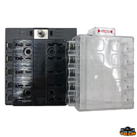 Standard blade fuse holder box with common positive - Fuse locations 10 - Faston sockets - Mass Yes - Dimensions mm92x99 [L0601613]
