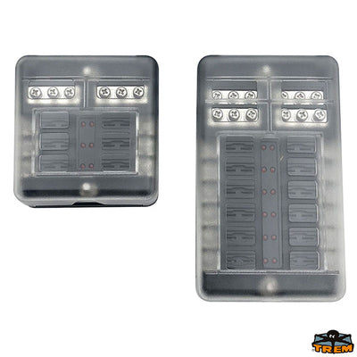 Fuse holder box with transparent snap cover manufactured in polycarbonate Trem L0612612