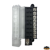 Compact fuse blocks - Fuse locations 8 - Contacts (-) 8 - Municipality 1 - Dimensions mmA 110x B 85 x C40 [L0608165]