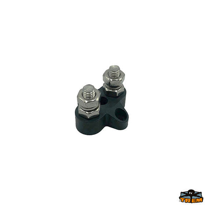 Junction terminals 2xM8 - Black model - Dimensions mm 45 x 42 x h 33 - Center distance 32 mm [L0632202]