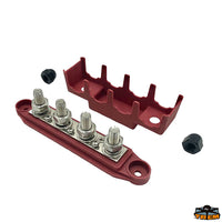 Busbar for high amperage terminals - Red model - Dimensions mm 168 x 35 x h 50 - Wheelbase 140 mm [L0614201]