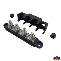 Busbar for high amperage terminals - Black model - Dimensions mm 168 x 35 x h 50 - Wheelbase 140 mm [L0614202]