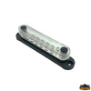 Busbar 12xM4 - 2xM6 150A - Black model - Dimensions mm 150 x 28 x h 35 - Wheelbase 134 mm [L0612202]