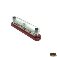 Busbar 3xM10 - 10xM5 300A - Red model - Dimensions mm 178 x 38 x h 43 - Wheelbase 163 mm [L0603201]