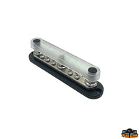 Busbar 3xM10 - 10xM5 300A - Black model - Dimensions mm 178 x 38 x h 43 - Wheelbase 163 mm [L0603202]