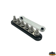 Busbar 6xM10 300A - Black model - Dimensions mm 178 x 38 x h 43 - Wheelbase 163 mm [L0610202]