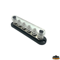 Busbar 6xM10 300A - Black model - Dimensions mm 178 x 38 x h 43 - Wheelbase 163 mm [L0610202]
