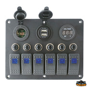Switch panel with voltmeter + 2 USB + power socket Trem L0661106
