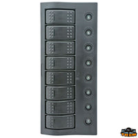 Compact switch panel with circuit breaker and LED IP66. 8 SWITCHES Trem L0660008