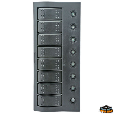 Compact switch panel with circuit breaker and LED IP66. 8 SWITCHES Trem L0660008