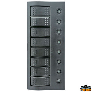 Compact switch panel with circuit breaker and LED IP66. 8 SWITCHES Trem L0660008