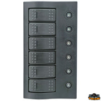 Compact switch panel with circuit breaker and LED IP66. 6 SWITCHES Trem L0660006