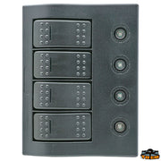 Compact switch panel with circuit breaker and LED IP66. 4 SWITCHES Trem L0660004