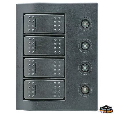 Compact switch panel with circuit breaker and LED IP66. 4 SWITCHES Trem L0660004