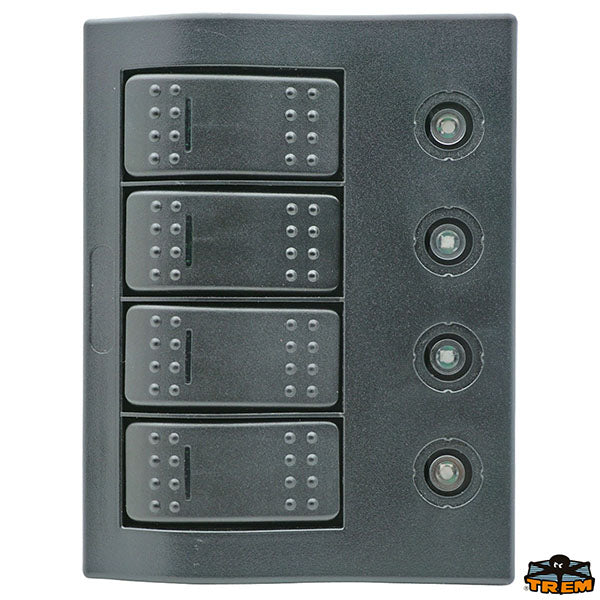 Compact switch panel with circuit breaker and LED IP66. 4 SWITCHES Trem L0660004