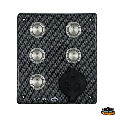 Braid wired horizontal electric panel with fuse holder and dual USB Trem L0680305