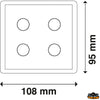 Braid wired vertical electric panel with fuse holder - Model 3 switches + 1 button [L0680304]