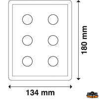 Black electric panel with pre-wired caps and braid with fuse holder - Model 5 Black switches + 1 Black button [L0680005]