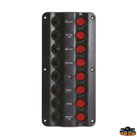 Switch panel with 8 circuit breaker and LED IP54 Trem L0608028