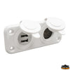 Double usb socket + cigarette lighter - White colour - Amp 2,1+1 [L0674516]