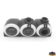 Digital voltmeter with 2 USB sockets and cigarette lighter flush mount Trem L0600644