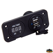 Double USB socket + Voltmeter Trem L0603603