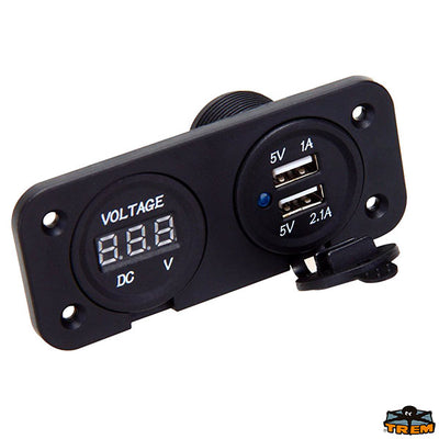 Double USB socket + Voltmeter Trem L0603603