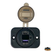 Power socket with doubleUSB A+C and voltmeter Trem L0648060