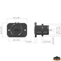 Power socket with double
USB A+C and voltmeter black colour - Black colour [L0648060]