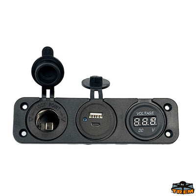 Digital voltmeter, A+C doubleUSB cigarette lighter socket Trem L0680012