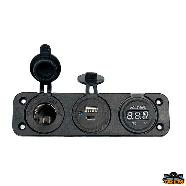 Digital voltmeter, A+C doubleUSB cigarette lighter socket Trem L0680012