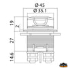 Compact battery switch diameter 8 mm - V max. 32 - Max continuous capacity 200 - Max intermittent capacity 300 - Terminals Ø mm8 [L0610823]