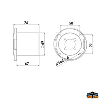 Case for battery-manufactured in white Abs - Incase Ø 70 mm [L0674000]