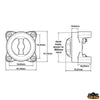 Dual circuit battery switch Maxi 350A - Continuous power 350A - Intermediate power 5 min. 525A - Power 10 sec. 1000A - Voltage 32V [L0605511]