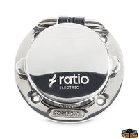 Built in plug in AISI 316 S.S. IP56 32A - Cod. Ratio MP32-10 - Description Stainless steel socket - Power 32A [Z2032032]